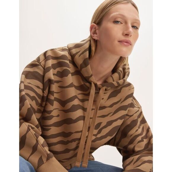 Everlane The ReTrack Hoodie Cocoa Tiger Stripe XS - Picture 4 of 11